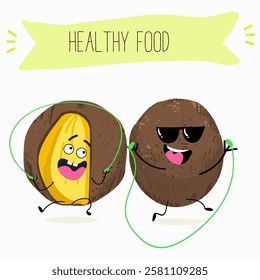  Bambangan fruit cute funny cheerful characters. Vector hand drawn illistration.