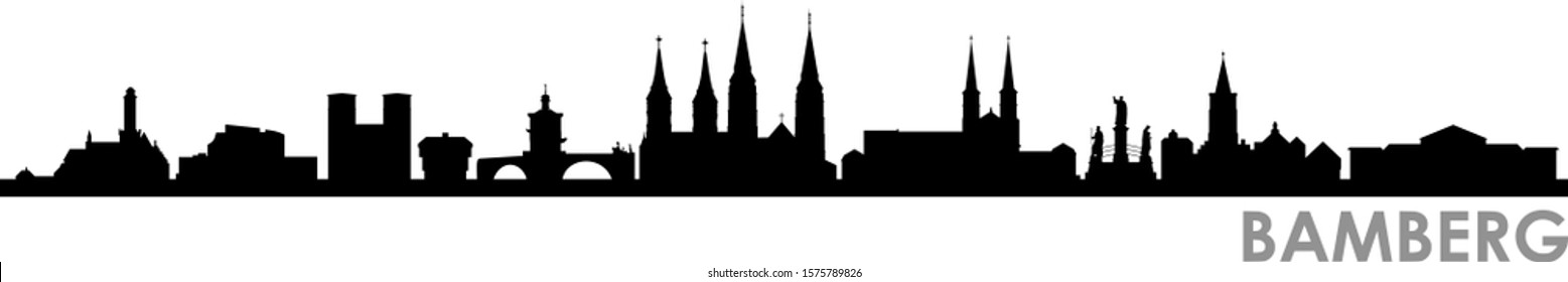 Bamberg City Skyline Vector Silhouette