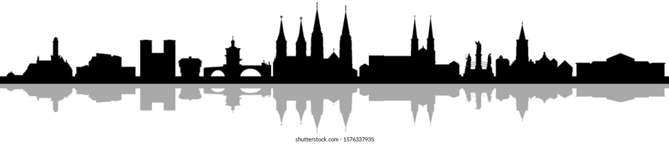 Bamberg City Skyline Vector Silhouette