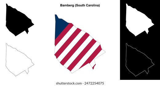 Bamberg County (South Carolina) outline map set