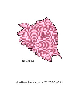 Bamberg Map - World Map International vector template. German region silhouette vector illustration