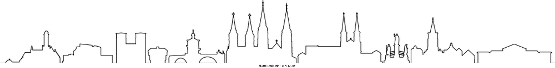 Bamberg Skyline City Vector Silhouette