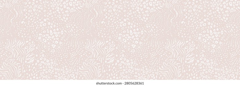 Bambi woodland nursery pattern. Neutral boho safari texture. Seamless vector fabric wallpaper. Beige biomorphic surface design. Wrapping paper textile print. Scandinavian organic abstract background