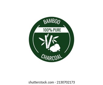 bamboo 100% pure charcoal icon vector 