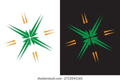 Bamboo Abstract Star Shape Logo Icon Design Vector Template