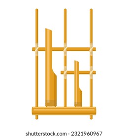 Bamboo angklung vector isolated on white background. Musical equipment. Suitable for content design assets.  Indonesian traditional music