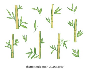 Bamboo asian plant vector seamless pattern