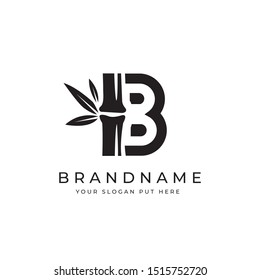 Bamboo B Letter logo design template vector