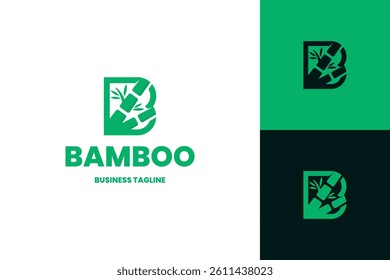 bamboo b letter logo vector