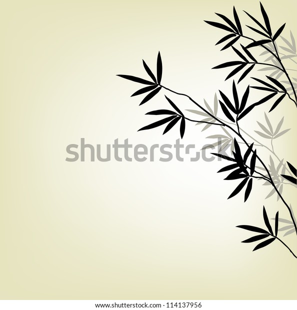 Bamboo Background Black White Branches Vector Stock Vector (Royalty ...