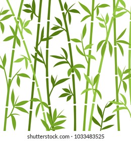 Bamboo Background Japanese Asian Plant Wallpaper Grass. Bamboo Tree Vector Pattern.