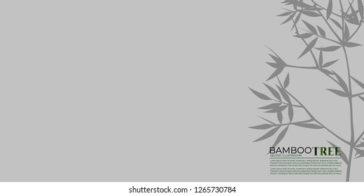 Bamboo background japanese  asian plant wallpaper grass. Bamboo tree pattern black and white. Nature, Japan, China. Plant. Green tree with leaves. Rainforest in Asia. Vector illustration