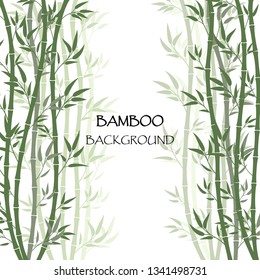 Bamboo background japanese asian plant wallpaper grass. Bamboo tree vector pattern