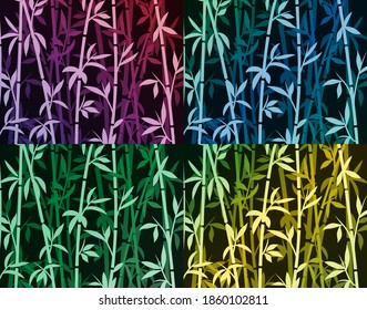 Bamboo background Japanese Asian plant wallpaper grass. Bamboo tree vector pattern