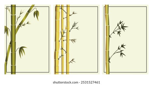 Bamboo background minimalism vector natural color