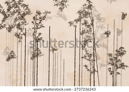 bamboo background new Chinese Style Forest Ink Painting art 