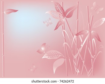 bamboo background pretty pinks and reblue vector