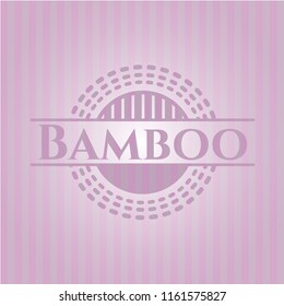 Bamboo badge with pink background