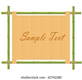 Bamboo banner on white background isolated