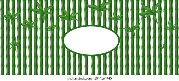 Bamboo banner with round frame