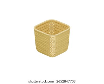 bamboo basket icon 3d illustration render