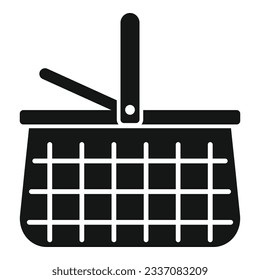 Bamboo basket icon simple vector. Picnic wicker. Empty design