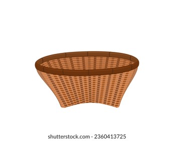 bamboo basket on a white background.