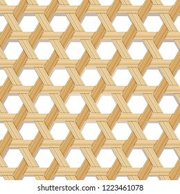 Bamboo Basket Pattern Texture Design Vector Illustration