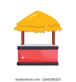 Bamboo Strandhütte Vektorgrafik bunte Stickers Symbole Design Illustration. EPS10-Datei