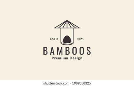 bamboo bird home logo symbol vector icon illustration graphic design