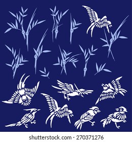 Bamboo bird illustration,