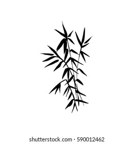 Bamboo black plant isolated vector isolated illustration