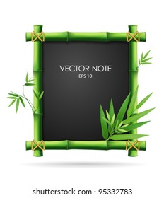 Bamboo blackboard, vector illustration