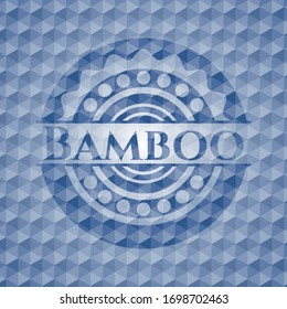 Bamboo blue emblem with geometric pattern. Vector Illustration. Detailed.