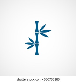 Bamboo Blue Flat Icon On White Background