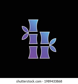 Bamboo blue gradient vector icon