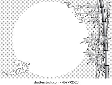 bamboo with border, background, frame, card