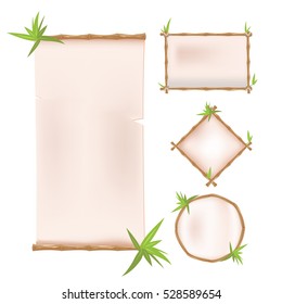 Bamboo Border Frame Template Design Vector