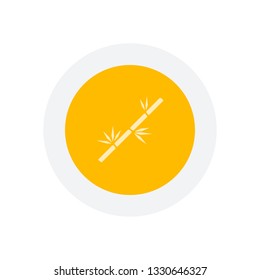 bamboo branch icon. Icon in colored circle with gray bold border. Web button, modern flat design