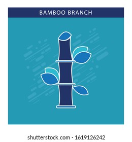 Bamboo branch icon nature vector logo template