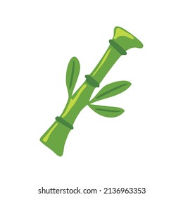 bamboo branch leaf icon flat