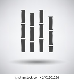Bamboo branches icon on gray background with round shadow. Vector illustration.