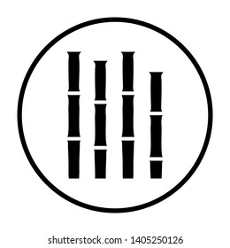 Icono de ramas de bambú. Diseño delgado del patrón de círculo. Ilustración vectorial.