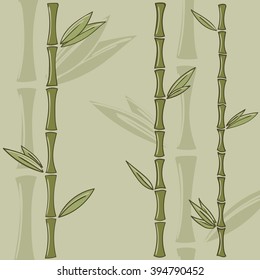 Bamboo branches isolated, vector illustration