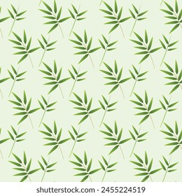 Bamboo Branches Seamless Vector Pattern Design