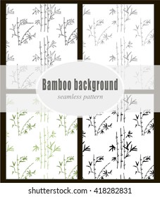 Bamboo Branches Silhouette Asian Forest Print. Vector