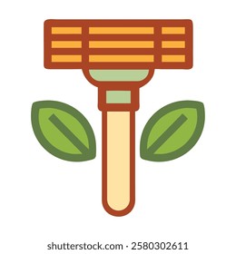 A bamboo broom icon representing sustainable and eco friendly cleaning tools