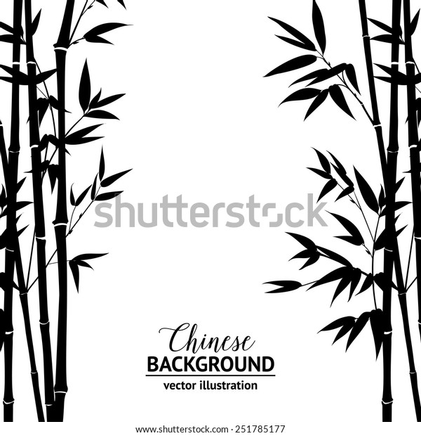 白い背景に竹のブッシュ インク描き ベクターイラスト のベクター画像素材 ロイヤリティフリー