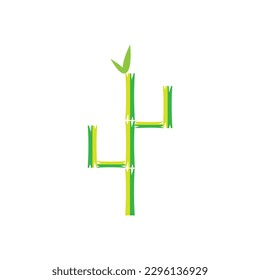 Bamboo Cactus Logo Design Vector