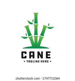 bamboo and cane green logo design
